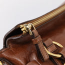 Miu Miu Hand Bag Leather 2way Brown Gold Auth yk20994V-21