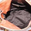 Miu Miu Hand Bag Leather 2way Brown Gold Auth yk20994V-10