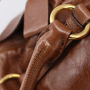 Miu Miu Hand Bag Leather 2way Brown Gold Auth yk20994V-9