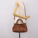 Miu Miu Hand Bag Leather 2way Brown Gold Auth yk20994V-27