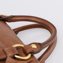 Miu Miu Hand Bag Leather 2way Brown Gold Auth yk20994V-15