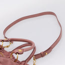 Miu Miu Hand Bag Leather 2way Pink Gold Auth yk20995SAM-14