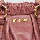 Miu Miu Hand Bag Leather 2way Pink Gold Auth yk20995SAM-18