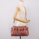 Miu Miu Hand Bag Leather 2way Pink Gold Auth yk20995SAM-24