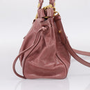 Miu Miu Hand Bag Leather 2way Pink Gold Auth yk20995SAM-3
