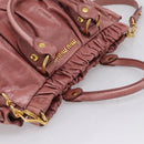 Miu Miu Hand Bag Leather 2way Pink Gold Auth yk20995SAM-6