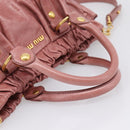 Miu Miu Hand Bag Leather 2way Pink Gold Auth yk20995SAM-7