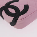 CHANEL Cambon Line Hand Bag Leather Pink Silver CC Auth yk20996V-11