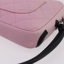 CHANEL Cambon Line Hand Bag Leather Pink Silver CC Auth yk20996V-14
