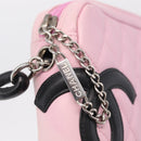 CHANEL Cambon Line Hand Bag Leather Pink Silver CC Auth yk20996V-15