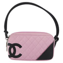 CHANEL Cambon Line Hand Bag Leather Pink Silver CC Auth yk20996V-2