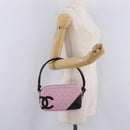CHANEL Cambon Line Hand Bag Leather Pink Silver CC Auth yk20996V-24