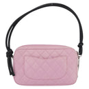 CHANEL Cambon Line Hand Bag Leather Pink Silver CC Auth yk20996V-3