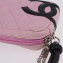 CHANEL Cambon Line Hand Bag Leather Pink Silver CC Auth yk20996V-7