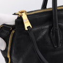Miu Miu Hand Bag Leather 2way Black Gold Auth yk20999V-21