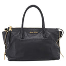 Miu Miu Hand Bag Leather 2way Black Gold Auth yk20999V-13