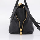 Miu Miu Hand Bag Leather 2way Black Gold Auth yk20999V-3