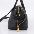 Miu Miu Hand Bag Leather 2way Black Gold Auth yk20999V-4