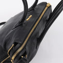 Miu Miu Hand Bag Leather 2way Black Gold Auth yk20999V-6