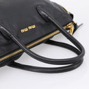 Miu Miu Hand Bag Leather 2way Black Gold Auth yk20999V-7