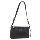 Miu Miu Matelasse Shoulder Bag Leather Black Gold Auth yk21000M-1