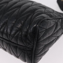 Miu Miu Matelasse Shoulder Bag Leather Black Gold Auth yk21000M-13