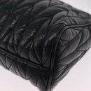 Miu Miu Matelasse Shoulder Bag Leather Black Gold Auth yk21000M-15