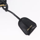 Miu Miu Matelasse Shoulder Bag Leather Black Gold Auth yk21000M-18