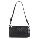 Miu Miu Matelasse Shoulder Bag Leather Black Gold Auth yk21000M-2