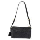 Miu Miu Matelasse Shoulder Bag Leather Black Gold Auth yk21000M-3