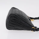 Miu Miu Matelasse Shoulder Bag Leather Black Gold Auth yk21000M-4