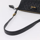 Miu Miu Matelasse Shoulder Bag Leather Black Gold Auth yk21000M-7
