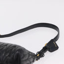 Miu Miu Matelasse Shoulder Bag Leather Black Gold Auth yk21000M-8