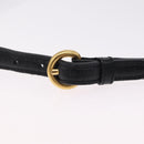 Miu Miu Matelasse Shoulder Bag Leather Black Gold Auth yk21000M-9
