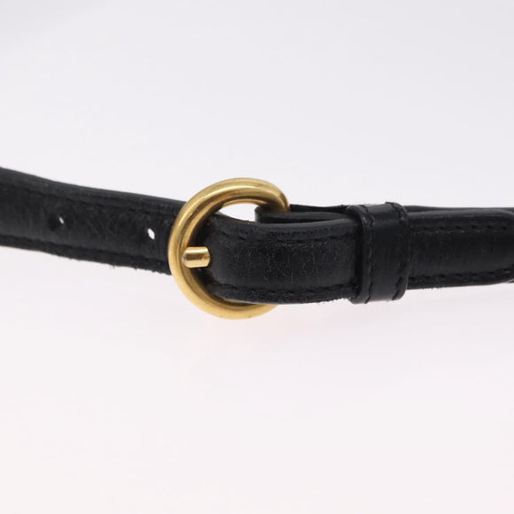 Miu Miu Matelasse Shoulder Bag Leather Black Gold Auth yk21000M