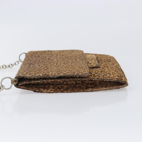 Bottega Veneta Chain Shoulder Bag Harako leather Brown Silver Auth yk21003
