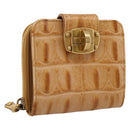 Miu Miu Wallet Leather Brown Gold Auth yk21006V-1