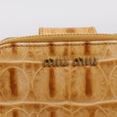 Miu Miu Wallet Leather Brown Gold Auth yk21006V-17