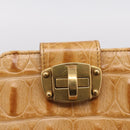 Miu Miu Wallet Leather Brown Gold Auth yk21006V-18