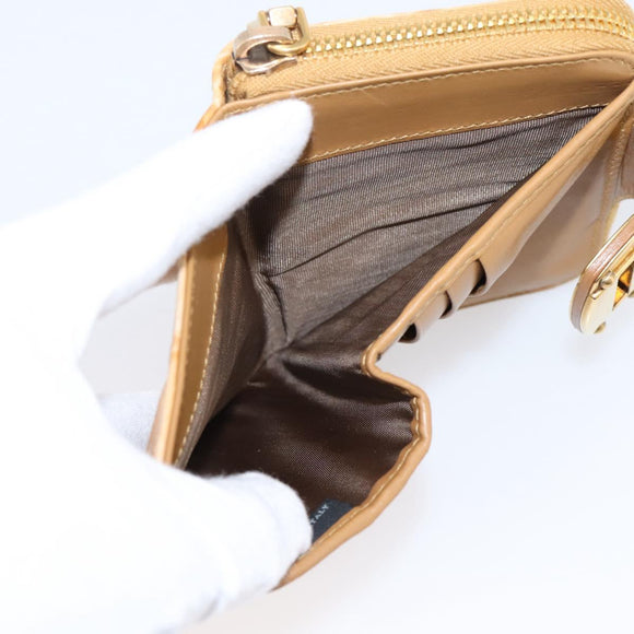 Miu Miu Wallet Leather Brown Gold Auth yk21006V