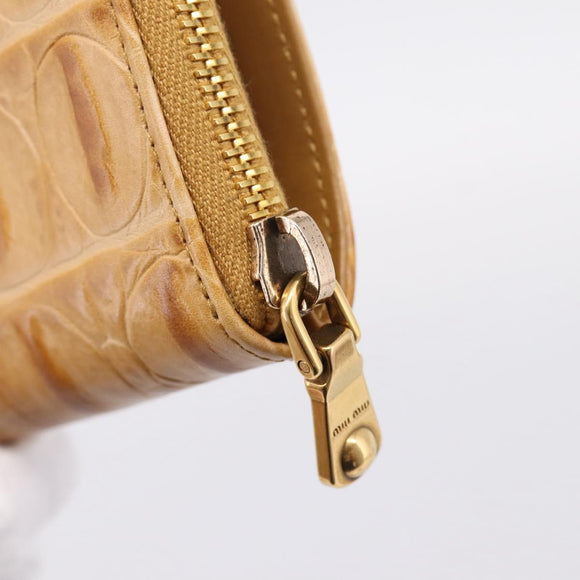 Miu Miu Wallet Leather Brown Gold Auth yk21006V