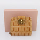 Miu Miu Wallet Leather Brown Gold Auth yk21006V-12