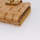 Miu Miu Wallet Leather Brown Gold Auth yk21006V-7