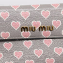 Miu Miu Long Wallet Leather Gray Gold Auth yk21007V-13