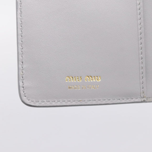 Miu Miu Long Wallet Leather Gray Gold Auth yk21007V