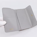 Miu Miu Long Wallet Leather Gray Gold Auth yk21007V-15