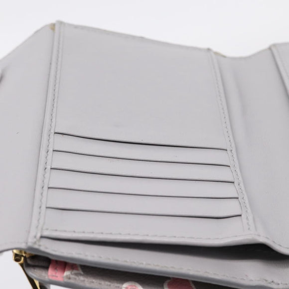 Miu Miu Long Wallet Leather Gray Gold Auth yk21007V