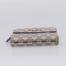 Miu Miu Long Wallet Leather Gray Gold Auth yk21007V-7