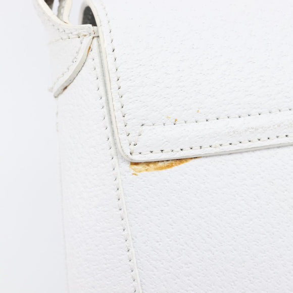 GUCCI Shoulder Bag Leather White Silver 001 3823 Auth yk21008V