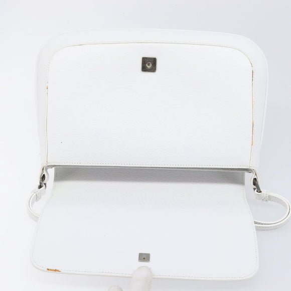 GUCCI Shoulder Bag Leather White Silver 001 3823 Auth yk21008V